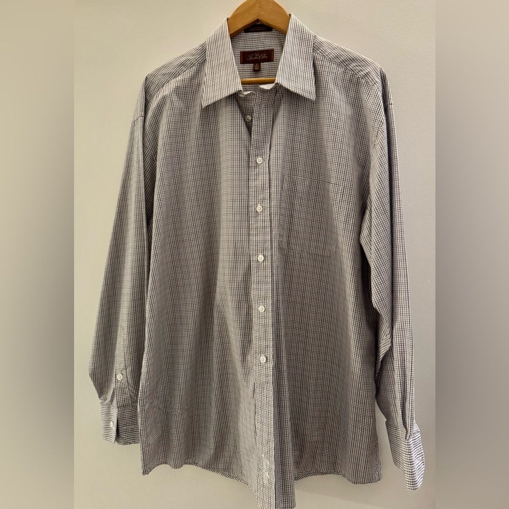 Tasso Elba Black and White Casual Button Down Shirt